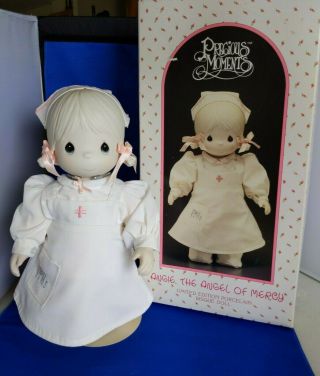 Nurse Precious Moments Angie,  The Angel Of Mercy Le Porcelain Bisque Doll 12491