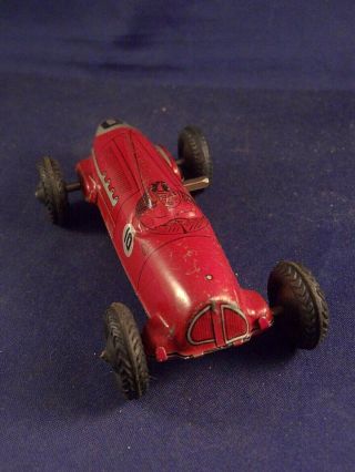 Vintage tin toy wind - up race car number 10 Germany GAMA ? 30 ' s 2