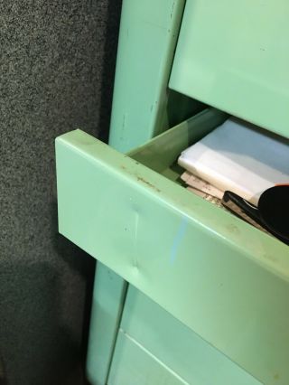 Vintage Green Dental Cabinet With Drawers 6