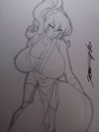 Maki Final Fight 2 Capcom Girl Sexy Busty Sketch Pinup - Daikon Art