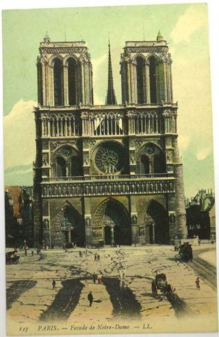 Vintage French Postcard - Paris,  Notre - Dame