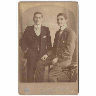Cabinet Card Photograph Young Victorian Men By Victoria Photo Co Of Llanelly