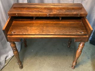 Antique Walnut Secretary Spinet Piano Desk Flip Top Writing Table