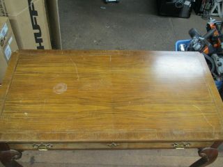 Vintage Baker Furniture Walnut Burl 1 Drawer Writing Desk 46 
