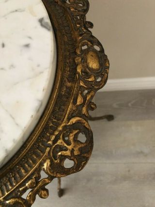 Vintage Victorian Brass & Marble Plant Stand,  29 