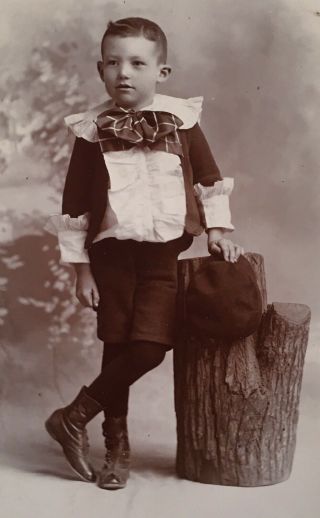 1890’s Cute Young School Boy Lad Cabinet Card Photo Kansas City Missouri