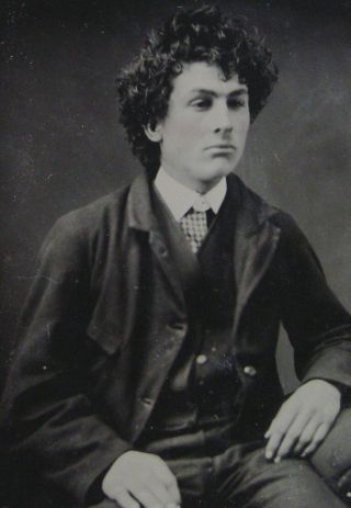 Post Mortem ? Tintype Photo Handsome Dapper Young Man Fabulous Head Curly Hair