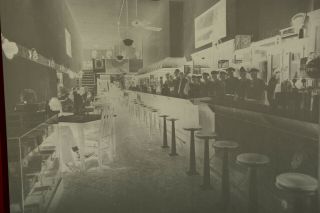 Large Soda Fountain With About 20 Folks,  Vintage Photo Negative,  3 7/8 " X 2 3/4 "
