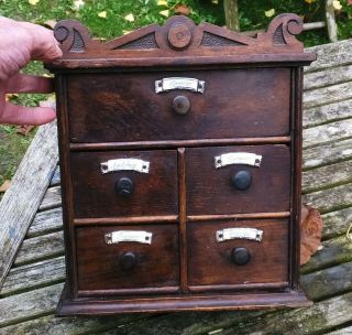 Antique Oak Kitchen Spice Cabinet Nest Of Drawers