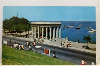 Massachusetts Ma Plymouth Rock Portico Harbor Postcard Old Vintage Card View Pc