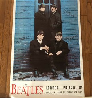 Vintage The Beatles London Palladium Royal Command Performance Poster Nems 1964