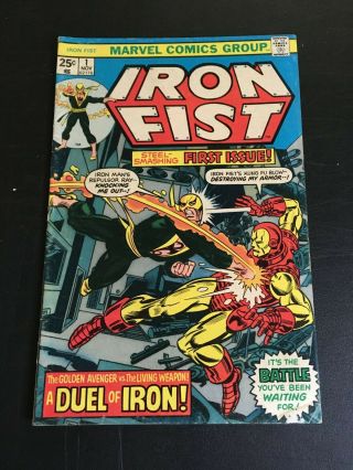 Iron Fist 1 1975 Marvel Iron Man App Mvs Intact Vg