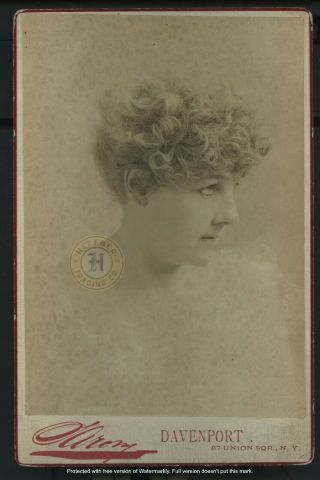 Vintage Actress: Fanny Davenport C.  1880s Cabinet Card By Sarony C.  1880s