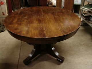 Oak Arts & Crafts Mission Style Round Table 48 " Diameter W/ 2 12 " Boards