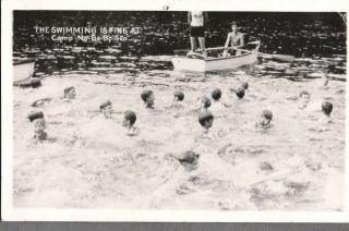 Vintage Photograph Ymca Boy Scouts Camp No - Bee - Bo - Sco Hardwick Jersey Photo