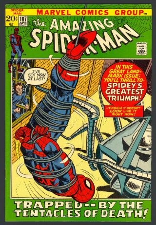 Spider - Man 107 - Spencer Smythe & Spider - Slayer App - 1972 - Vf/nm