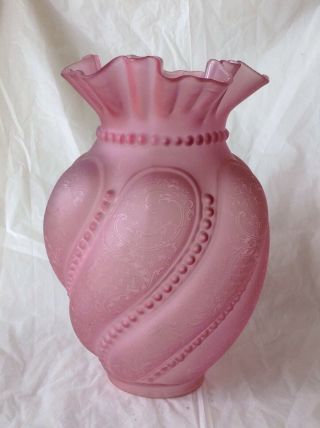 Quality Antique French Cranberry St.  Louis Signed Oil Lamp Shade