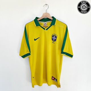 1997/98 Brazil Vintage Nike Home Football Shirt Jersey (m) Ronaldo Romario Era