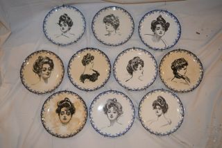 Royal Doulton Set Of 10 Gibson Girl Plates In