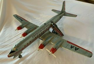 Vintage Yonezawa Tin Litho American Airlines Dc - 7c Battery Operated Not