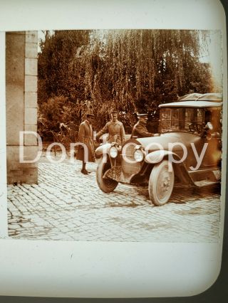 Wwi Glass Stereoview Photo Slide General Pershing Getting In His Car