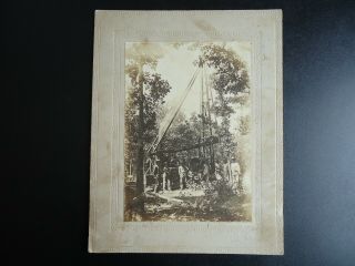 Antique Cabinet Card Photograph - The Keystone Driller Co.  Steam Engine Drill