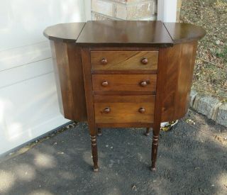 Antique Mahogany Martha Washington Sewing Table Stand