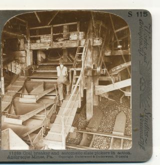 Coal Breaker & Slate Pickers In Action Anthracite Mines Pa Stereoview C1900