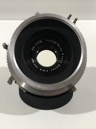 Vintage Kodak Wide Field Ektar 100mm F:6.  3 Large Format Lens Graflex