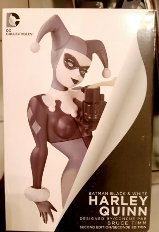 Dc Collectibles Batman Black And White Statue Harley Quinn By Bruce Timm - 2nd Ed.