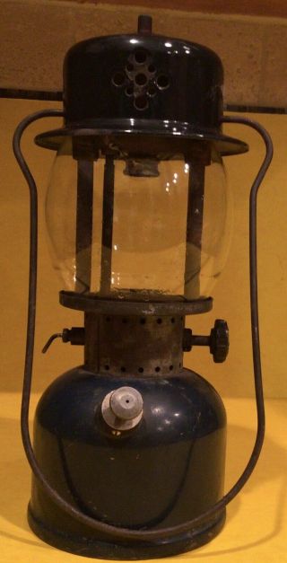 Vintage Coleman 243a Single Mantle Lantern Blue And Black