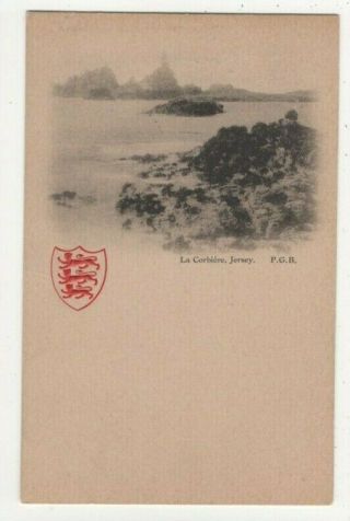 Jersey La Corbiere Heraldic Vignette Undivided Back Vintage Postcard 326c