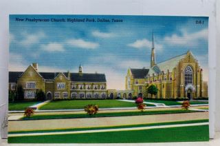 Texas Tx Dallas Highland Park Presbyterian Church Postcard Old Vintage Card View
