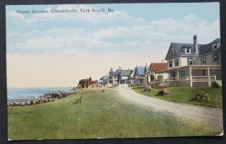 Vintage Usa Postcard Ocean Avenue Concordville York Beach Maine