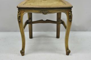 One Antique French Provincial Louis XV Style Carved Walnut & Cane Dining Chair 6