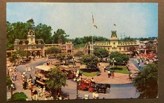 Disneyland Anaheim Vintage Postcard – Town Square – Main Street