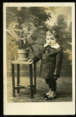 Vintage Real Photo Postcard Young Handsome Boy In Suit Ny 1920 