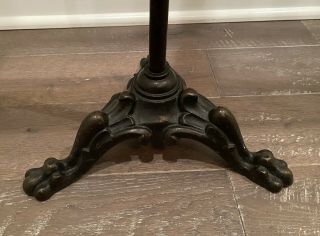 Antique Oak Wood Music Stand Cast Iron Foot Base Early 1900’s Adjustable Height 3