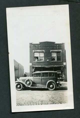 Vintage Photo 1931 Graham Car Franks Quality Meats Butcher Shop 426161