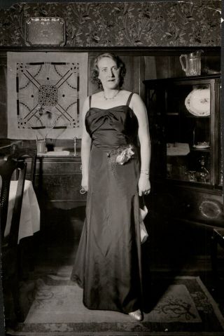 Woman Dressed Up For A Night Out,  With Crazy Look Vintage Fashion Photo C1930s
