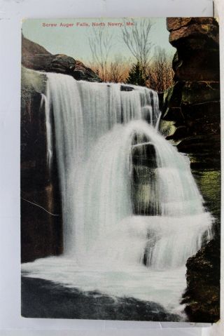 Maine Me North Newry Screw Auger Falls Postcard Old Vintage Card View Standard