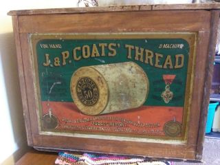 J.  &p.  Coats Walnut 6 - Drawer Spool Cabinet - Centennial Exposition