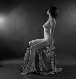 1959 Bunny Yeager Pin - Up Camera Negative Pretty Nude Model Fran Battaglia Fab Nr
