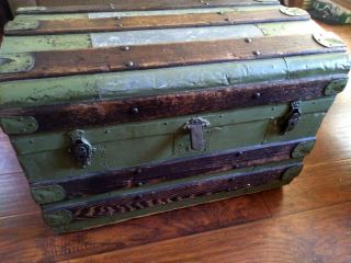Vintage Wood Blanket Chest Trunk,  Coffee Table,  Antique