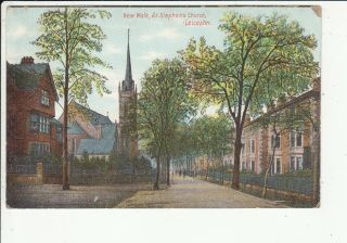 Walk St Stephens Church Leicester Vintage Postcard