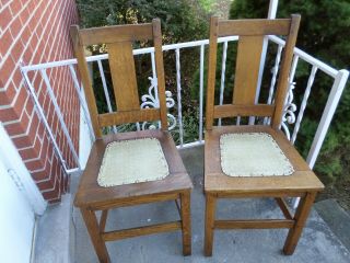 Antique Set 4 Matching Mission Oak Chairs By Limbert Arts & Craft Stickley Era