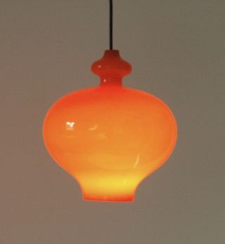 Vintage Swedish Glass Pendant Light By Hans Agne Jakobsson,  Ab Markaryd,  Lamp