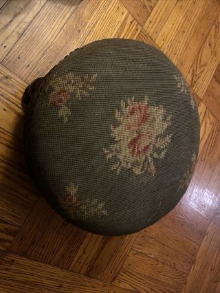 Antique Colonial Furniture Co.  Victorian Needlepoint Foot Stool,  Ottoman Beauty