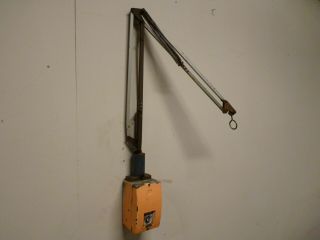 Vintage Long 2 Arm Industrial Machine Angle Poise Articulated Wall Mounted Lamp