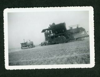 Vintage Photo Farm Crew W/ Massey Harris Tractor 433163
